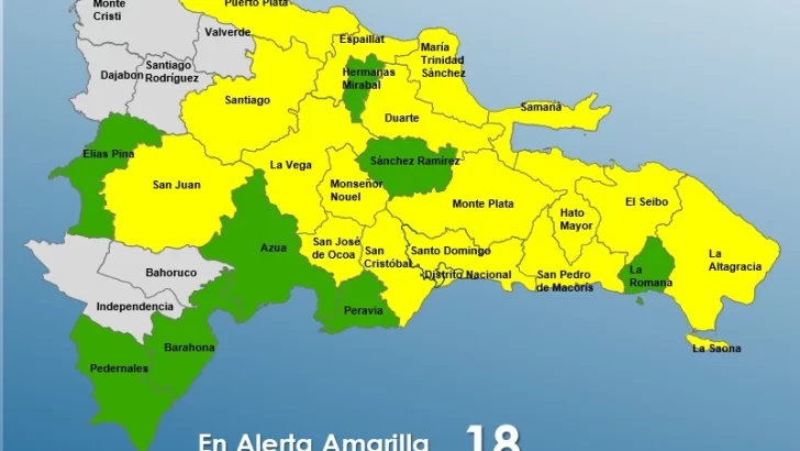 COE incrementa niveles de alerta en 26 provincias debido a fuertes lluvias