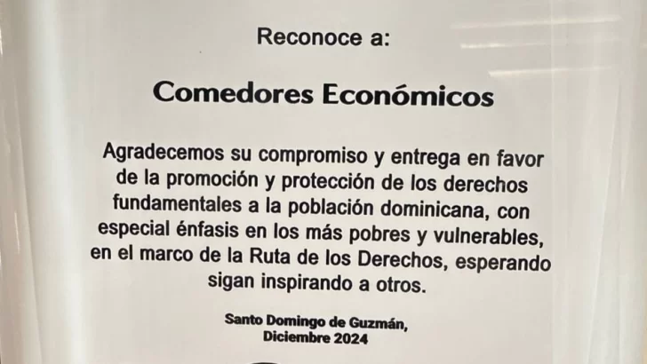Defensor del Pueblo reconoce a Comedores Económicos Defensor del Pueblo reconoce a Comedores Económicos