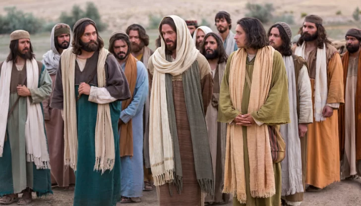 Imagen-que-recrea-una-reunion-de-Jesus-con-sus-discipulos