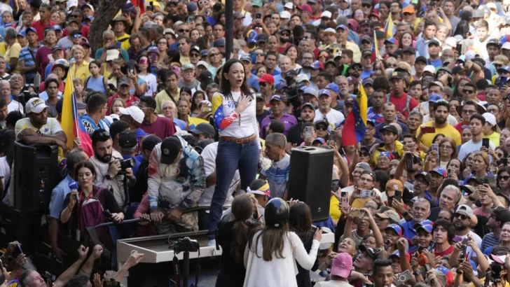 María Corina Machado, detenida tras protesta contra la investidura de Nicolás Maduro