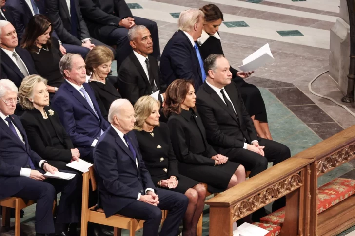 El funeral de Carter, con Biden, cuatro expresidentes, Trudeau, pero sin Michelle Obama