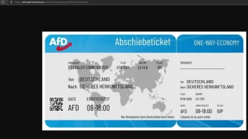 Polémica por un folleto de propaganda con forma de ‘pasaje de deportación’ distribuido por la AfD