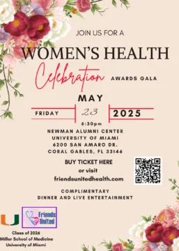 Friend United For Health y Universidad Miami anuncian Gran Gala benéfica