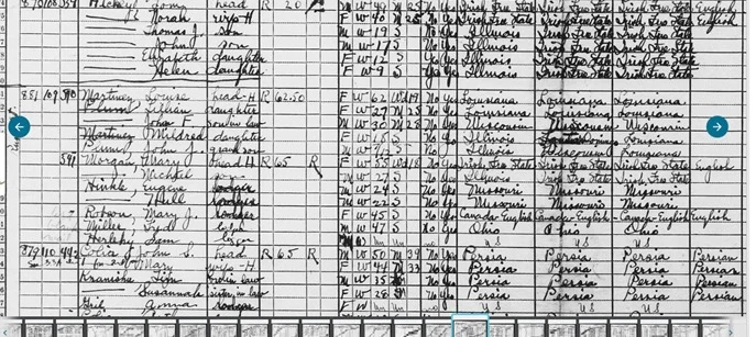  Censo de Chicago de 1920 dónde aparece Joseph Martínez (abuelo de León XIV) de raza blanca (W), lugar de nacimiento Haytí (sic) y tachado y escrito “Citizen” (ciudadano)