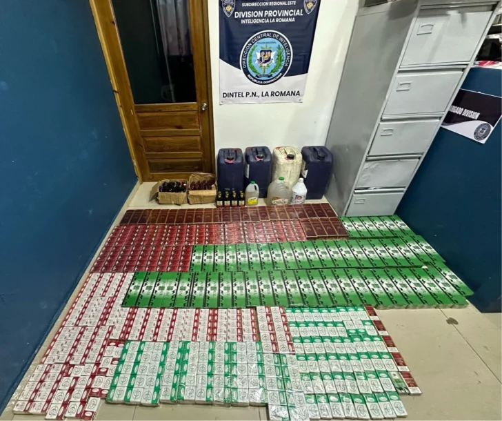Decomisan 32 mil cigarrillos de contrabando y 43 galones de alcohol ilegal