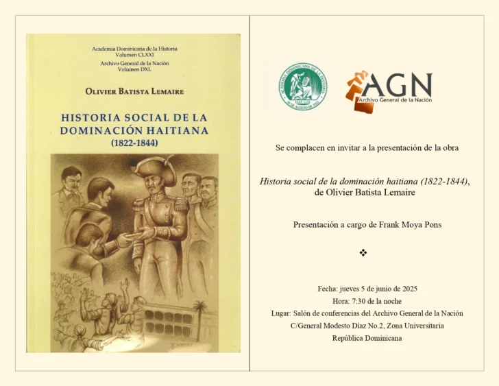 Libro “Historia social de la dominación haitiana 1822-1844” circulará