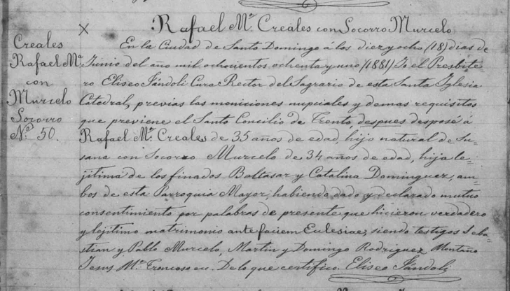 Los Creales: descendientes de la esclavizada Altagracia Vega y el liberto Manuel Creales