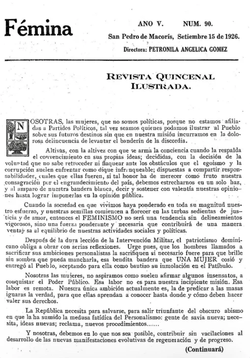  «NOSOTRAS, las mujeres, que no somos políticas…».