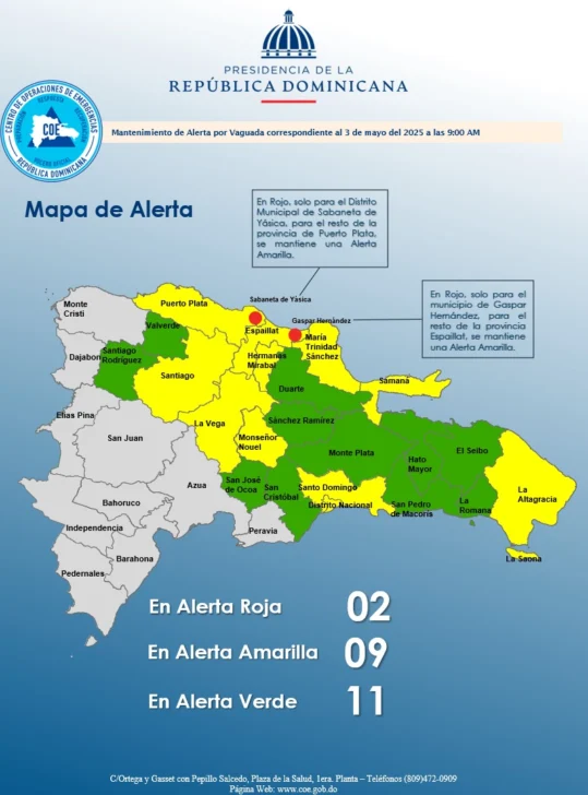 Aumentan a 3,357 las personas desplazadas por las lluvias