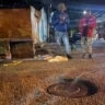 Rescatan con vida a niña tras caer en una alcantarilla en San Cristóbal