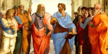  Sócrates con sus contertulios.