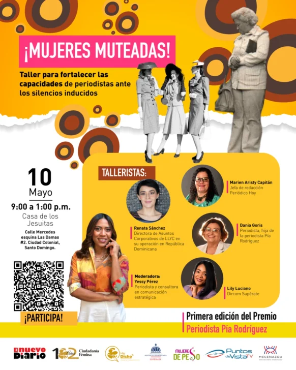 “Mujeres muteadas”, talleres hacia el Premio Periodista Pía Rodríguez del Foro de Mujeres Periodistas Dominicanas