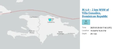 Temblor de magnitud 4.4 en Puerto Plata