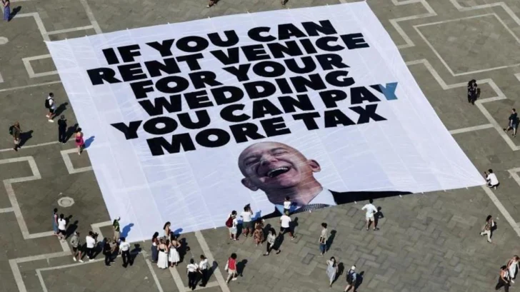 Las protestas en Venecia que forzaron al multimillonario Jeff Bezos a cambiar el lugar de su fastuosa boda