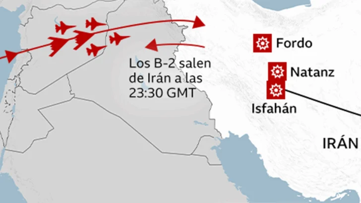 Los mapas y gráficos que muestran cómo fue 'Martillo de Medianoche', la operación militar de EE.UU. contra Irán