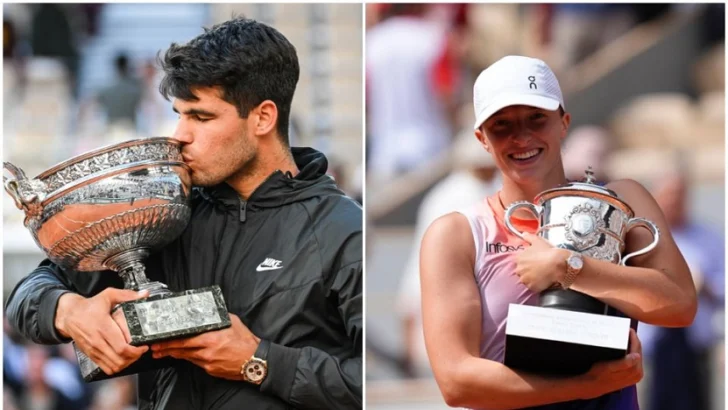 Español Alcaraz y polaca Swiatek, campeones parisinos en jaque Español Alcaraz y polaca Swiatek, campeones parisinos en jaque