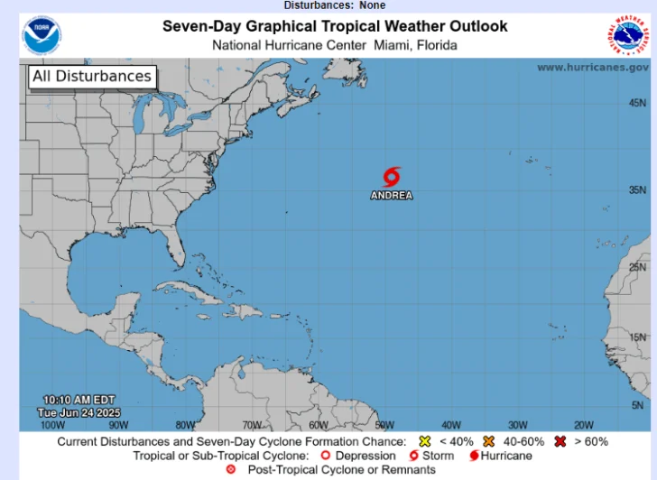 tormenta tropical Andrea