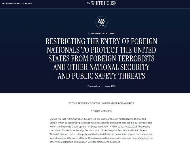 Trump prohíbe viajes a EEUU desde 12 países y restricciones para otros 7