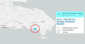 Un sismo de magnitud 4.0 sacude La Romana sin daños ni víctimas