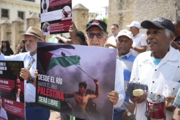 Dominicanos protestan contra el gobierno de Israel, por el genocidio del pueblo palestino