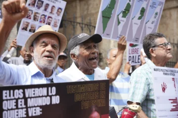 Dominicanos protestan contra el gobierno de Israel, por el genocidio del pueblo palestino