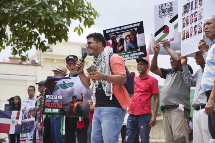Dominicanos protestan contra el gobierno de Israel, por el genocidio del pueblo palestino
