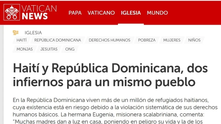 La insistencia de Vatican News con las noticias sobre Haití y los haitianos en RD