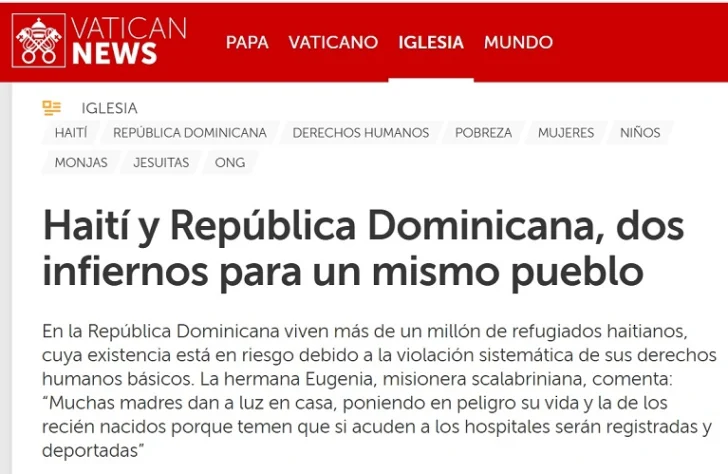 La insistencia de Vatican News con las noticias sobre Haití y los haitianos en RD