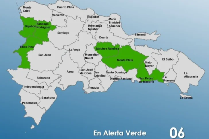 COE mantiene alerta verde en seis provincias por lluvias