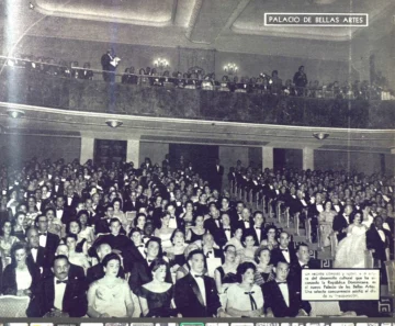  Aspectos del acto de la apertura del Palacio de Bellas Artes, en el salón La Cúpula: FOTO: Álbum de Oro de la Feria de la Paz (1957),