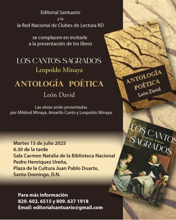 Obras de los poetas Leopoldo Minaya y León David serán puestas en circulación este martes Obras de los poetas Leopoldo Minaya y León David serán puestas en circulación este martes