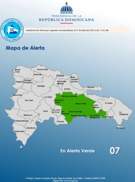 COE amplía a seis provincias bajo alerta verde