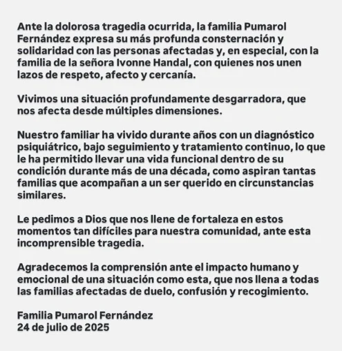 Familia Pumarol Fernández expresa consternación por tragedia en Naco y llama a la comprensión