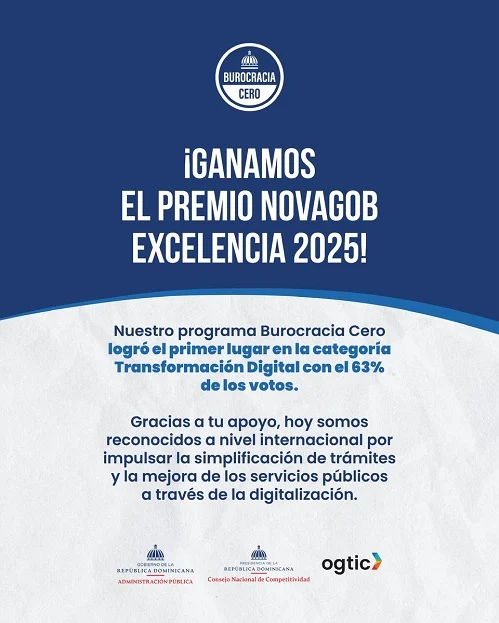 República Dominicana gana Premio NovaGob 2025 a la Transformación Digital República Dominicana gana Premio NovaGob 2025 a la Transformación Digital