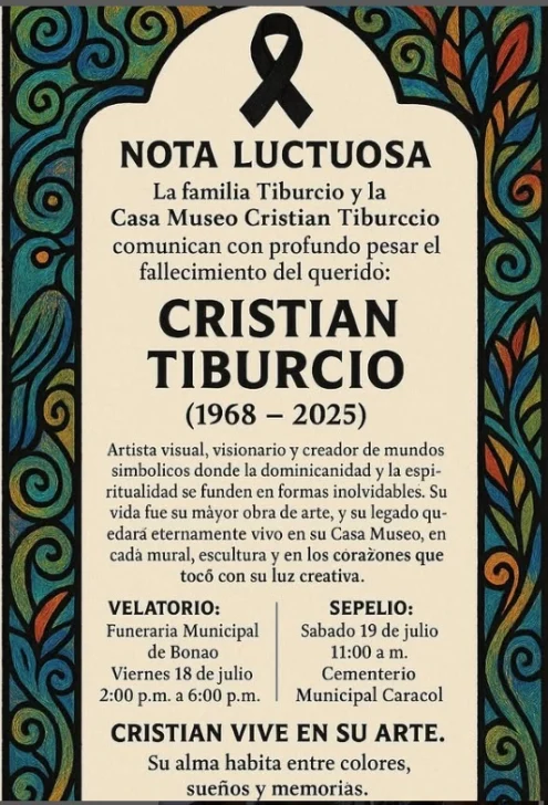 Falleció a los 57 años el artista plástico y ceramista Cristian Tiburcio