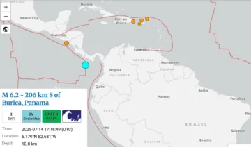 Un sismo de magnitud 6,4 sacude Panamá