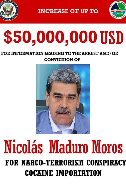 Venezuela tacha de 'patética' y 'ridícula' recompensa de US$ 50 millones por Maduro