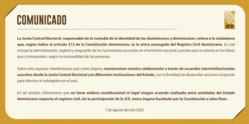 JCE recuerda está facultada en exclusiva para resguardar el Registro Civil