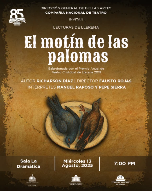 Compañía Nacional de Teatro pondrá en escena “El motín de las palomas” del ciclo de Lecturas de Llerena