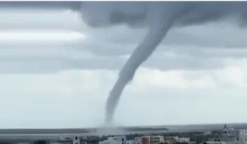 Una vistosa tromba marina se registró en La Romana este miércoles
