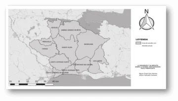  Los territorios del Frente Este de República Dominicana donde se libraron las principales batallas y acciones militares entre los restauradores y el ejército español (Tomado del libro La Geografía y su impacto sobre la Guerra Restauradora en el Frente Este, de Miguel Ángel Díaz y Álvaro Caamaño, p.19).