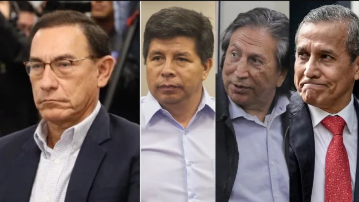 Perú, con cuatro expresidentes encarcelados a la vez: Toledo, Humala, Castillo y Vizcarra