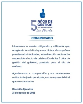 El PRM atiende a Abinader y suspende celebración de los cinco años de Gobierno