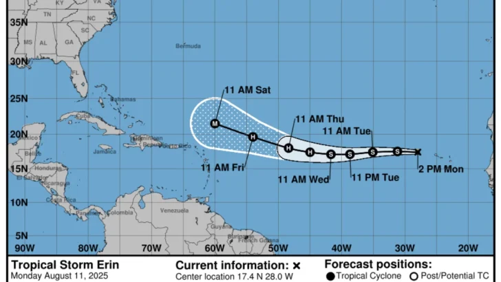 Se forma Tormenta Erin; podría alcanzar categoría 3