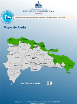 El COE coloca a 8 provincias en alerta verde y pide precaución a sus habitantes