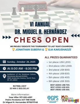 Realizarán VI Torneo Abierto de Ajedrez Dr. Miguel R. Hernández