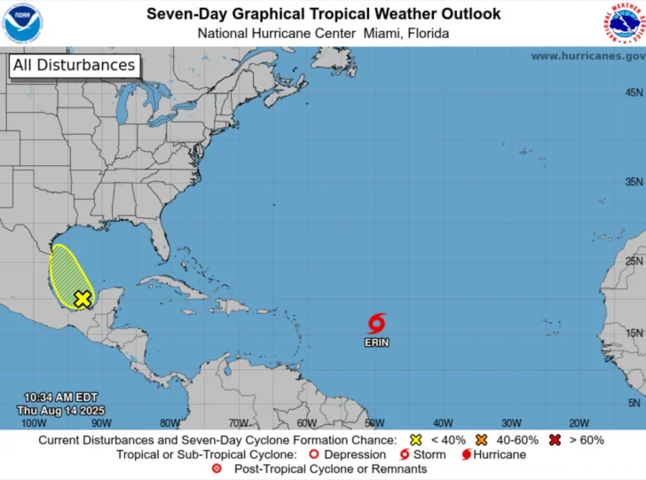 Tormenta Erin apunta a primer huracán este viernes y a categoría mayor el fin de semana