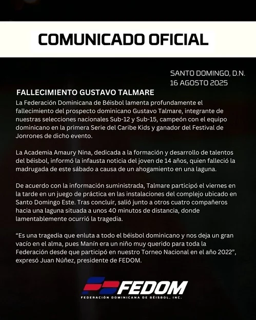 Policía investiga muerte de joven prospecto del béisbol dominicano Policía investiga muerte de joven prospecto del béisbol dominicano