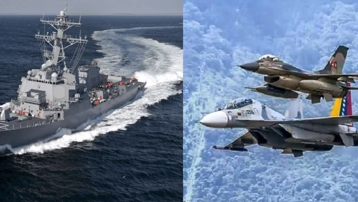 Dos cazas F-16 de Venezuela sobrevolaron buque de EEUU en el Caribe