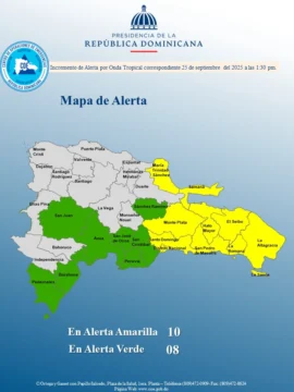 COE eleva a 10 provincias en alerta amarilla por onda tropical